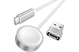 Elebase for Apple Watch 11 Charger Cable,5W Magnetic Fast Charging Adapter with USB C Cord 4FT & USB A Adapter,Portable Type 
