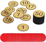 NanTun ABS Engraved 5cm Circular Table Numbers 1-25 Golden view 3