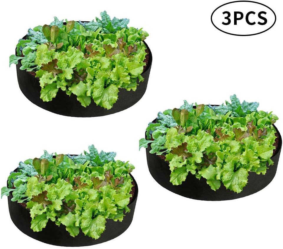 Relax love Raised Garden Bed Plant Grow Bags Breathable Soft-Sided Felt Fabric Pots Aerating Growing Basket for Nursery Garden Potato Fruit Vegetable Flower and Planting Grow (3 Pcs, 15 Gallon)