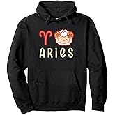 Aries Zodiac Sign Cute Astrology Pullover Hoodie