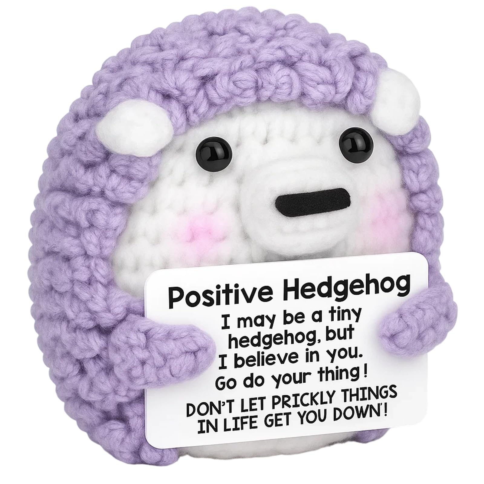 SrgPui Emotional Support Hedgehog Gifts, Handmade Crochet Animal for Women, Positive Gifts for Emotional Support, Cute Hedgehog Emotional Support Gift, Unique Home and Office Decor