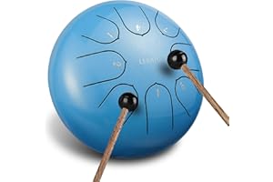 LEKATO Rain Drum for Garden, 6 Inch 8 Notes Steel Tongue Drum C Key, Handpan Percussion Instruments, Music Gift for Families/