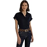 Lauren Ralph Lauren Women's Petite Linen Short-Sleeve Shirt