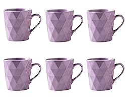 11 Ounce Porcelain Mugs, Set of 6, Tea and Cocoa