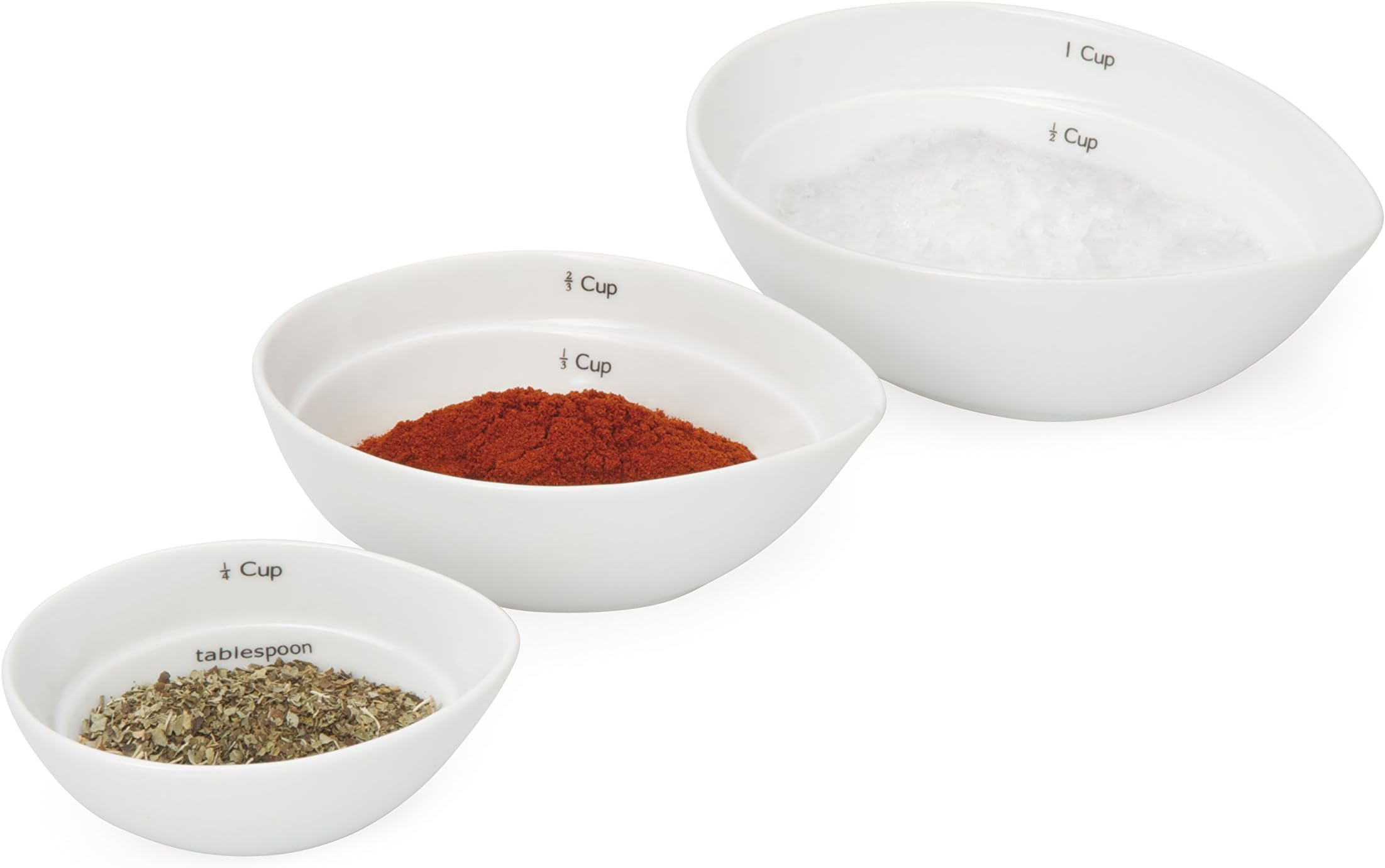 Universal Expert Porcelain Measuring Cup Set, Set of 3, White