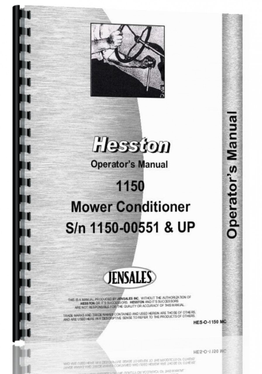 Hesston 1150 Mower Conditioner Operators Manual: 6301147677525: Amazon.com:  Books