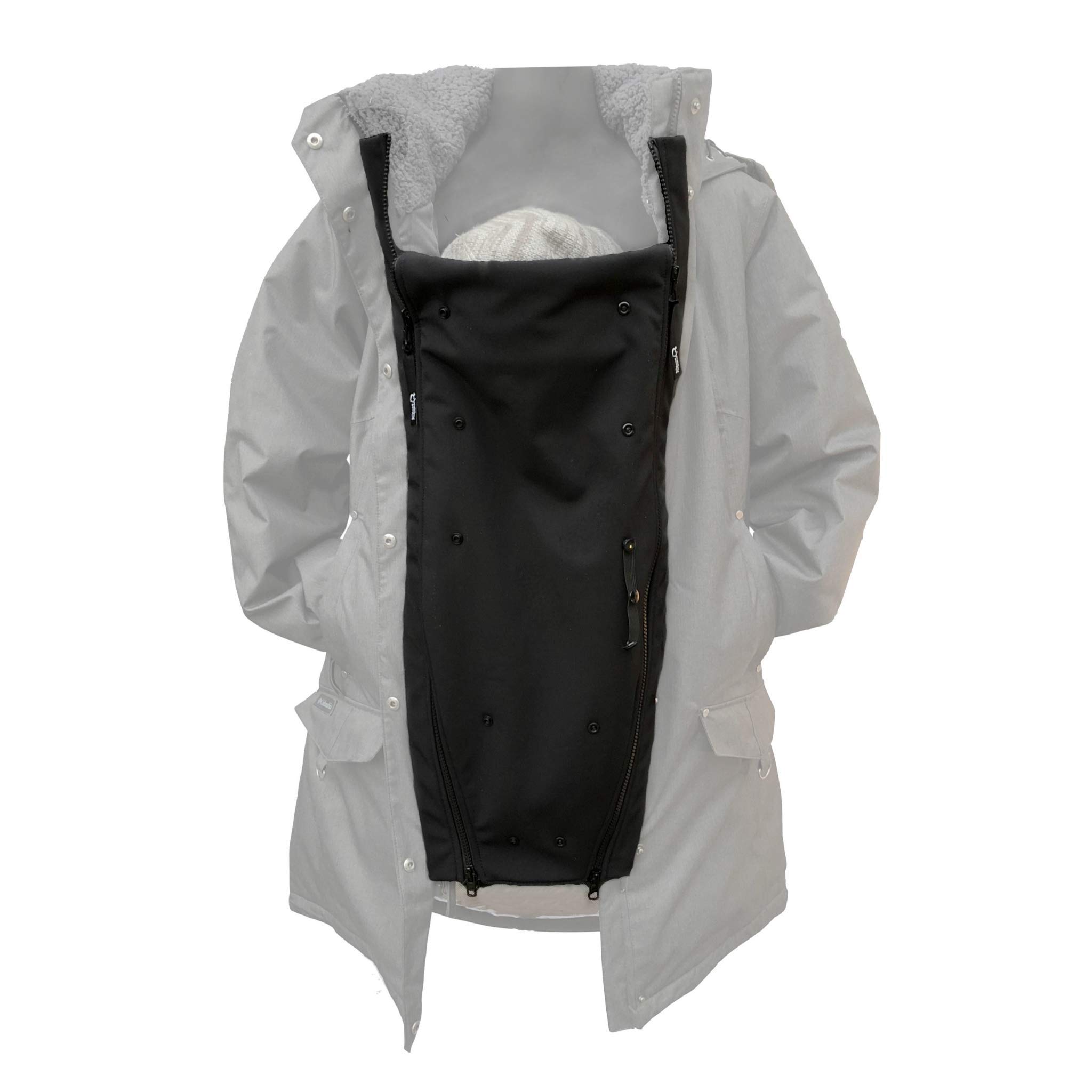 MakeMyBellyFit Universal Jacket Extender for Maternity and Babywearing, fits MOST zips, black, one-size