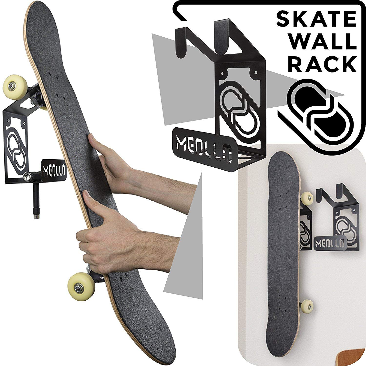 MEOLLO Skateboard rack (100% Steel) (2 X White)