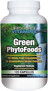 LifeSource Vitamins Green Phyto Foods 120 Capsules
