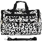 World Traveler Fashion Prints 19-inch Duffel Bag, Damask Black White