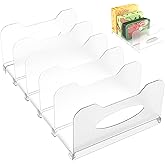SURETIVIAN Freezer Organizer 12” Visible Fridge Organizer Rack with Removable Dividers and Handles, Freely Adjustable, Fits Refrigerator Frozen Meals, Lunch Meat Box, Cheeses(White)