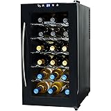 NewAir AW-180E Space Saver 18 Bottle Thermoelectric Wine Cooler, Black
