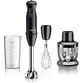 Braun MultiQuick Vario 5 Hand Blender, 21-Speed, Turbo Boost, 500W | #1 Hand Blender Brand. SplashControl Technology, EasyCli