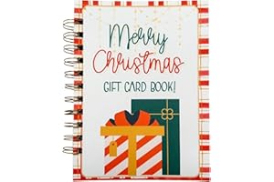 DIY Christmas Gift Card Book, 5x7in Pages Merry Christmas College Survival Gift Card Booklet, Spiral Bound Open When Envelope