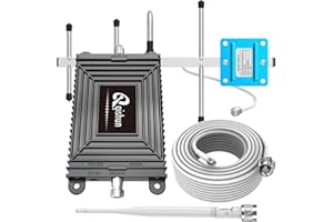 QISHUN Cell Phone Booster for Home 5G 4G LTE Band 12/17/13 for Verizon, ATT, Cricket Cellular Signal Amplifier Outdoor Directional and Indoor Omni-Directional Antennas Kit, up to 4,000sq.ft, FCC Approved