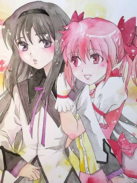 Amazon 手描き イラスト 魔法少女まどか マギカ 暁美ほむら 鹿目まどか A4サイズ おもちゃ おもちゃ