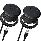 MAZZGOFOR 2PCS 3 Inch Desktop Power Grommet,10ft