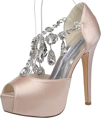 Amazon Com Jiame Womens Peep Toe Stiletto High Heel Platform
