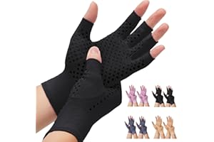 DRNAIETY 2 Pairs Arthritis Compression Gloves, for Women & Men Hand Arthritis, Anti-Slip Glue dot Gloves for Work
