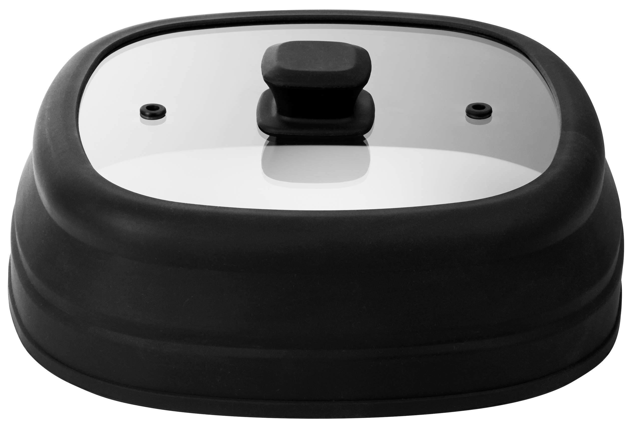 Bezrat Vented, Silicone and Glass, Collapsible Microwave Plate Cover