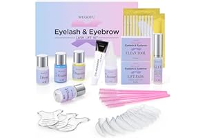 WUGOYU Lash Lift Kit, Black Eyebrow Lamination Kit, Professional Curling Eyelash Perm Kit, Voluminous Make Lash Lifted 4-6 Weeks DIY at Home Achieve Salon-Quality