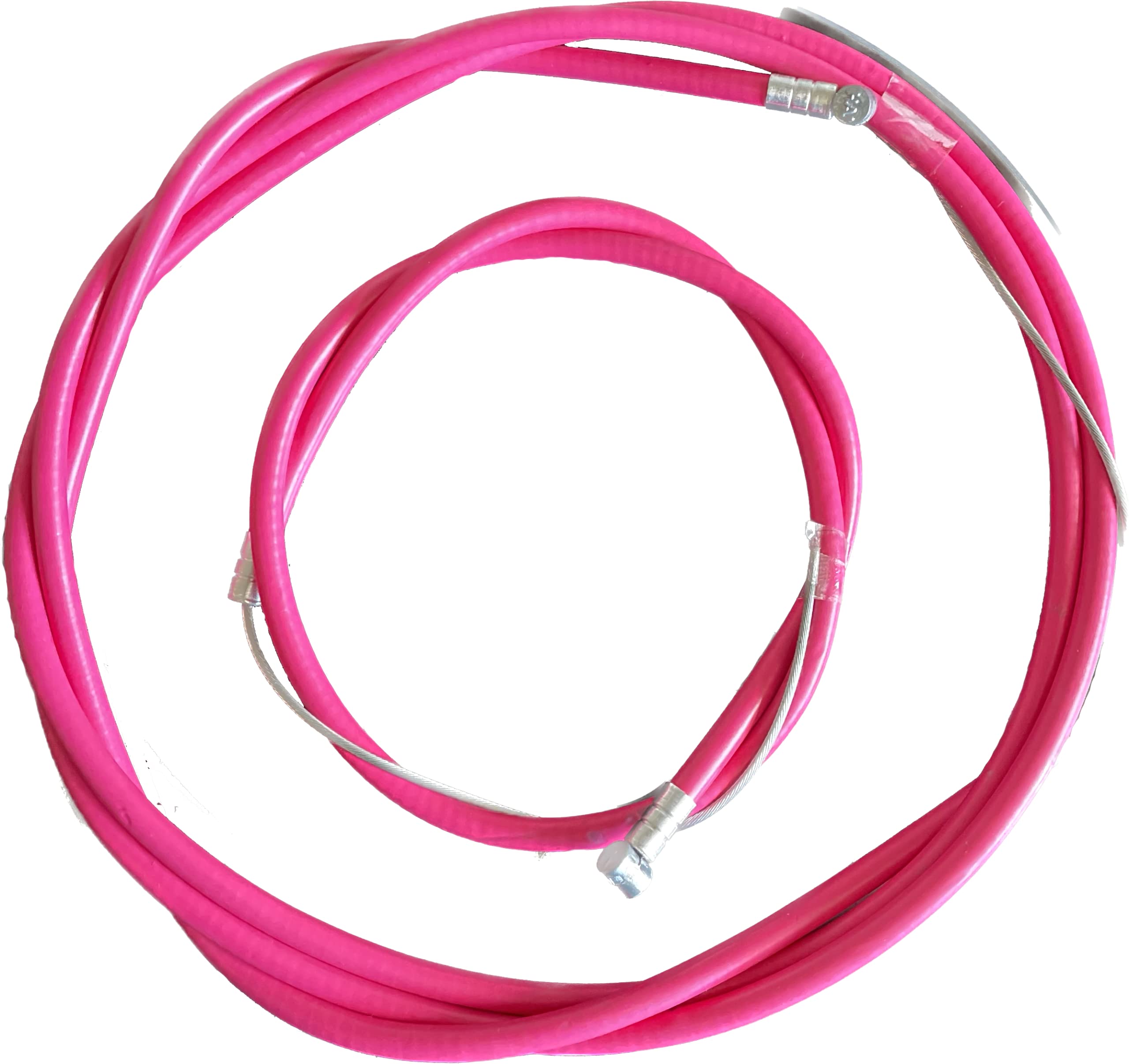 AASh Complete Front & Rear Inner Outer Wire Brake Cable Set with Barrel Cap Bike Bicycle | Pink