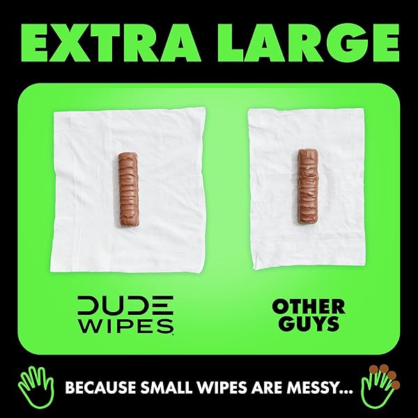 DUDE WIPES – FLUSHABLE WIPES – 6 PACK, 288 WIPES – HERBAL RELIEF EXTRA-LARGE WET WIPES – WITCH HAZEL & GERANIUM ESSENTIAL OILS – SEPTIC AND SEWER SAFE BUTT WIPES FOR ADULTS