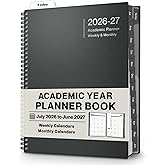 Dunwell 2026-2027 Planner 8.5x11, Weekly Monthly Academic Calendar | Large 8.5x11 planner calendar offers ample writing space for schedules, appointments, goals, and reminders.