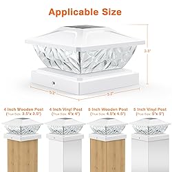 ENSLI 8 Pack Solar Post Cap Lights, 2 Mode Bright