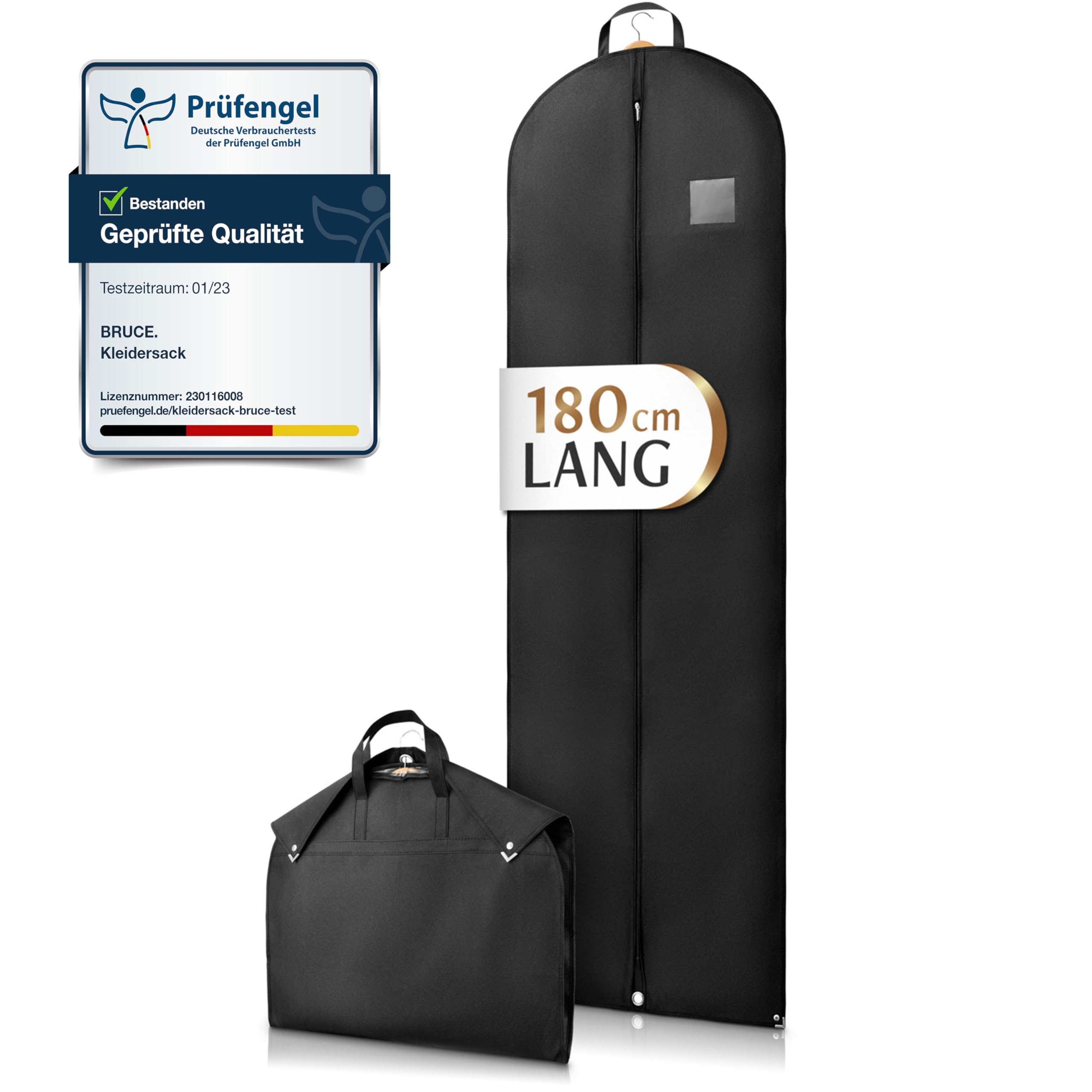 Bruce.® Premium Garment Bags 180x60cm, Breathable Clothes Covers for Coats, Jackets, Dresses & Suits, Durable Travel Suit Carrier Bag, Moth-Proof Suit Protector for Wardrobe Storage — image 1