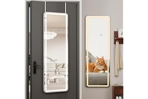 Koonmi Full Length Mirror Door Hanging with LED Lights 48"x16"