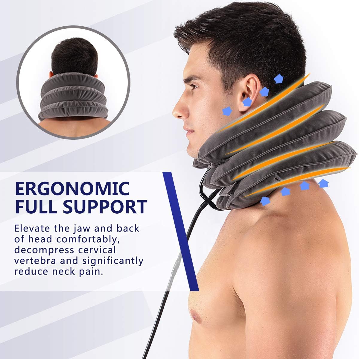 Cervical Neck Traction Device for Instant Neck Pain Relief - Inflatable & Adjustable Neck Stretcher Neck Support Brace, Best Neck Traction Pillow for Home Use Neck Decompression: Health & Personal Care