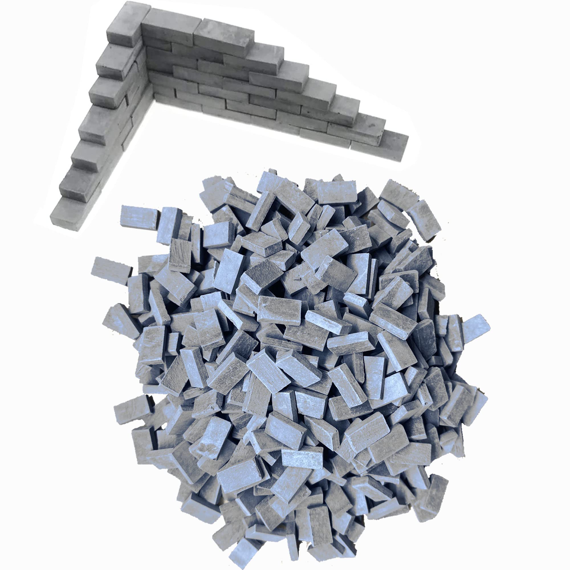 Cayway 420 PCS Mini Bricks Tiny Bricks for Landscaping Black Miniature Bricks Small Bricks for Crafts Realistic Fake Mini Blocks for Mini Garden Accessories — image 1