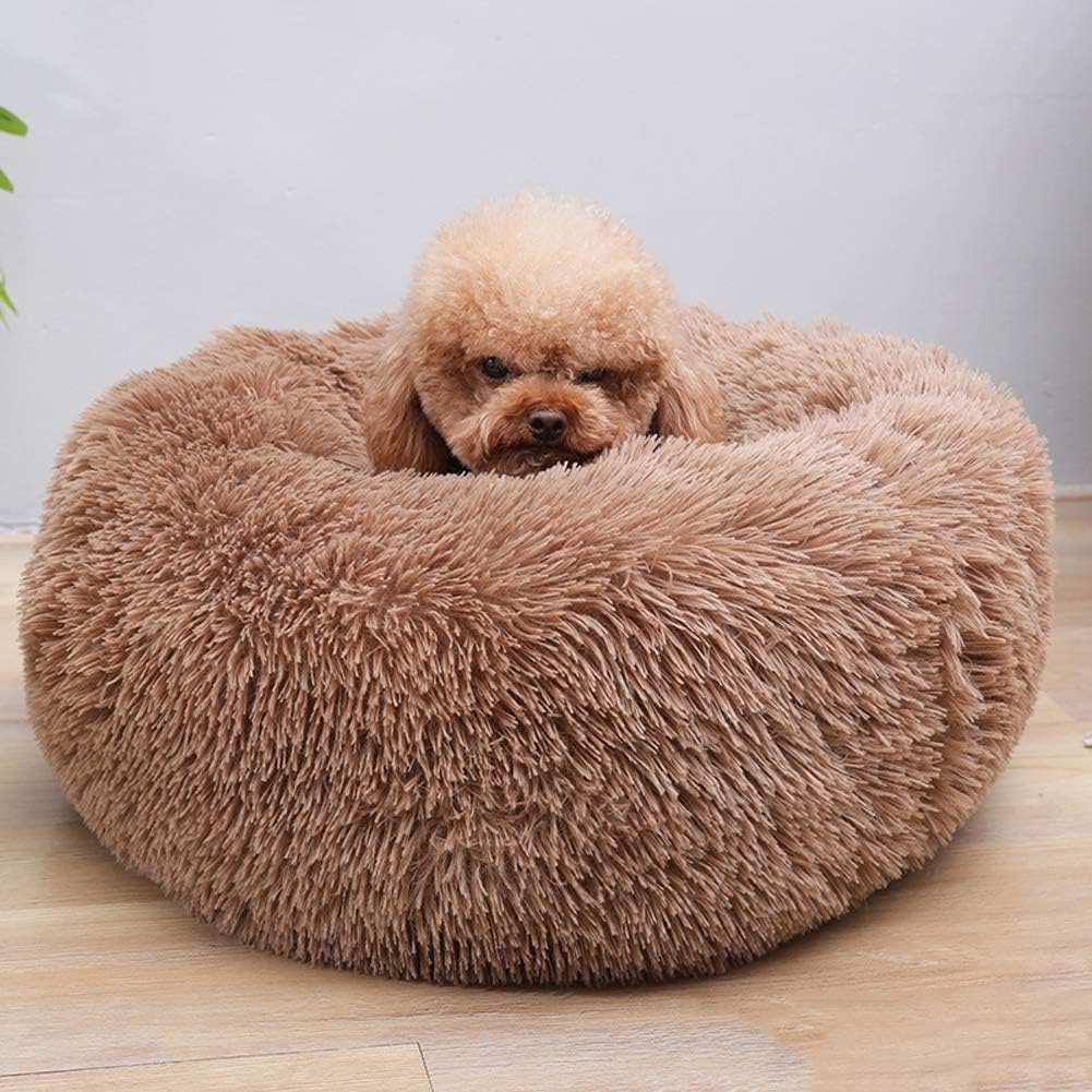 Premium High Sided Dog Donut Bed Washable Kennel Cat Cave Plush Pet