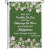 Shuitouk St Patricks Day Garden Flag 12×18 Inch Double Sided Happy St Patrick's Day Yard Garden Flags for Outside Shamrock Lucky Irish Blessing Garden Flag Outdoor House Holiday Decorations
