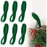 Duseu 6 Pcs Christmas Garland Hangers for Mantle Garland Ties Stocking Hooks Silicone Adhesive Straps Wreath Hangers for Front Door Frame