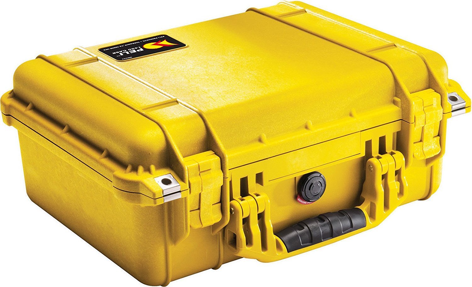 PELI 1450 Waterproof Protective Case for DSLR Cameras and Drones, IP67 Rated, 31L Capacity, Made in Germany, No Foam, Yellow