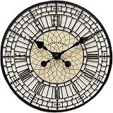HomeZone Outdoor Wall Clock 30cm Big Ben Roman Numeral Waterproof Quartz view 3