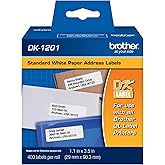 Brother Genuine DK1201 Die-Cut Standard Rolled Address Labels for QL Printers, (DK1201)