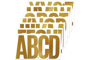 BINLINHONGO 78 Large Alphabet Stickers, 14 Sheets 6 Inch Self-Adhesive Vinyl Letters Sticker Decals for Mailbox, Doors, Trucks, Classroom Decor and Outdoors, Gold