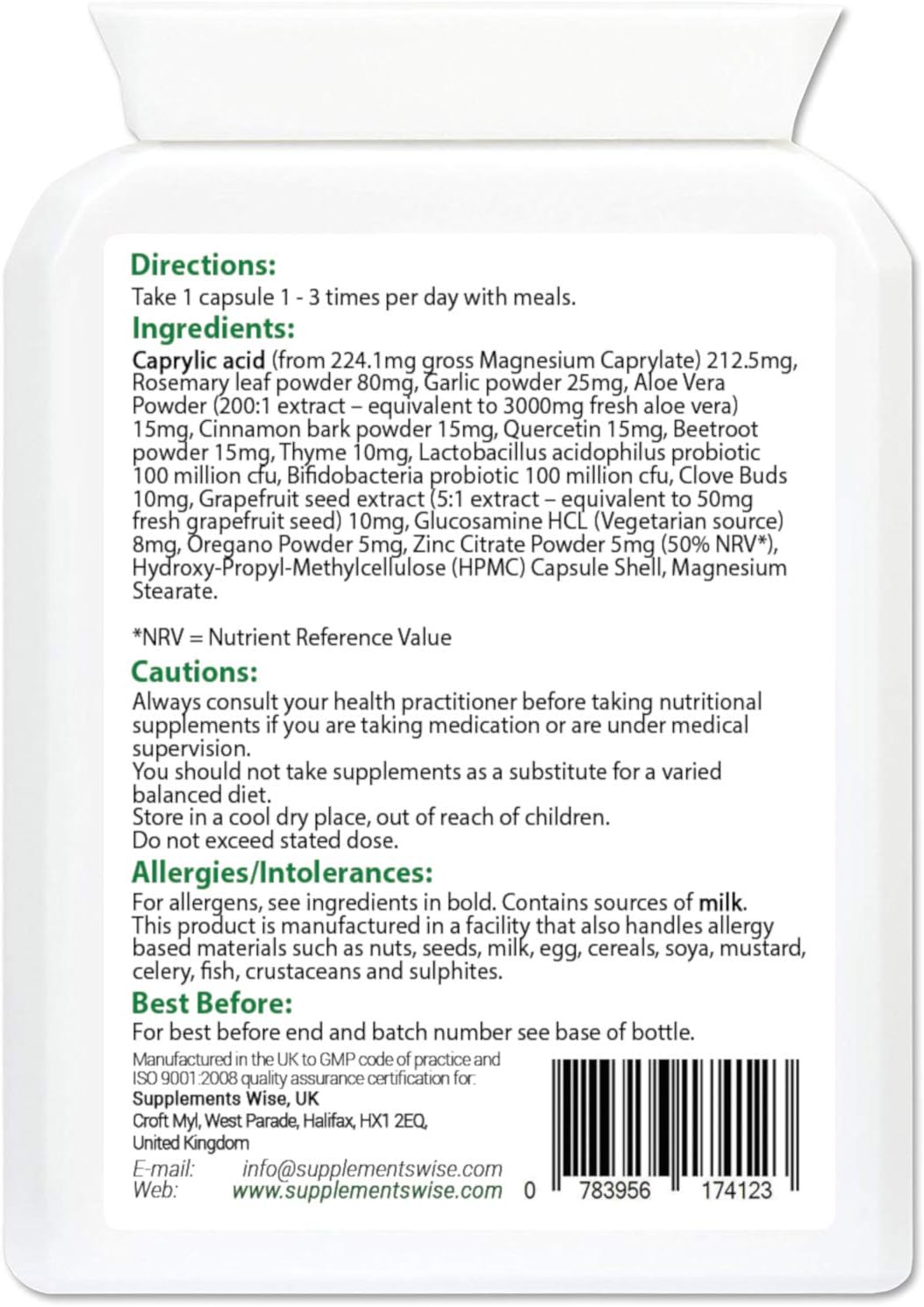 Candida Support, BV Treatment for Ladies Candida Cleanse for Thrush and Yeast Infections Caprylic Acid, Garlic - Image 4