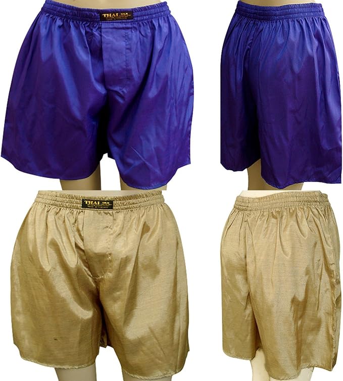 2 X Unisex's Thai Silk Boxer Shorts With Small Elephants Design Size 3033" at Amazon Men’s