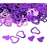 ONLYKXY 1200Pcs Love Heart Shaped Confetti, Table Wedding Decoration, Glitter Confetti for Wedding Party (Purple)