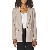 BCBG New York Women's Long Sleeve V Neck Twill Open Blazer