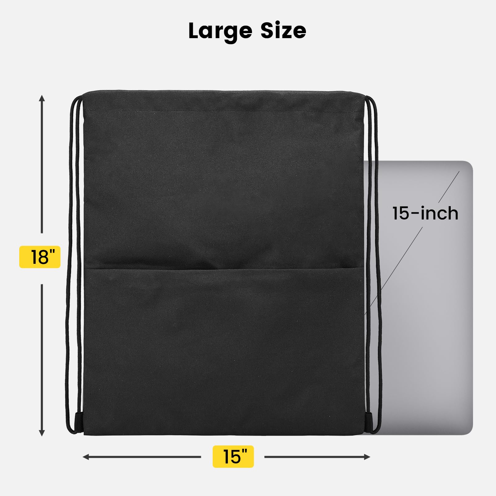 Vorspack Drawstring Backpack Water Resistant String Bag Sports Sackpack Gym Sack with Side Pocket for Men Women