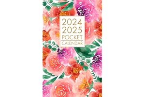 Pocket Calendar 2024-2025: 2 Year Small Size Monthly Planner for Purse - From January 2024 To December 2025 | Ditsy Floral Co