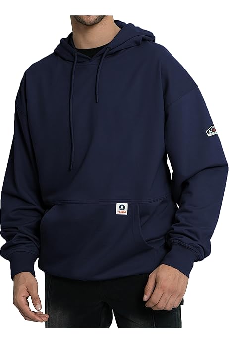 KONRECO FR Flame Resistant Hoodie - 10.5oz Cotton Fleece, NFPA 2112 CAT2 Rated