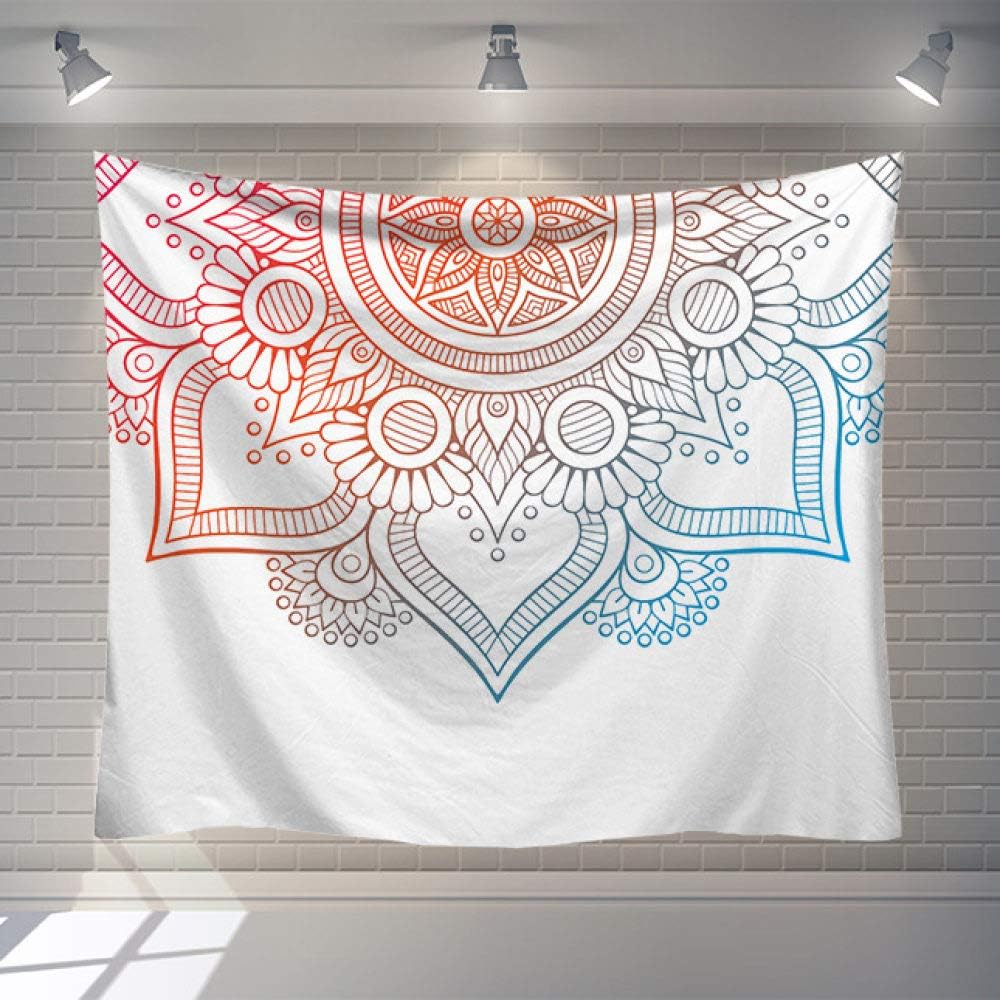Tapestry Wall Hanging Light Colors Mandala, Psychedelic Bohemian Hippie Trippy Wall Tapestry Home Decorations for Living Room Bedroom Dorm Decor,37.4×28.7inches (95×73cm)