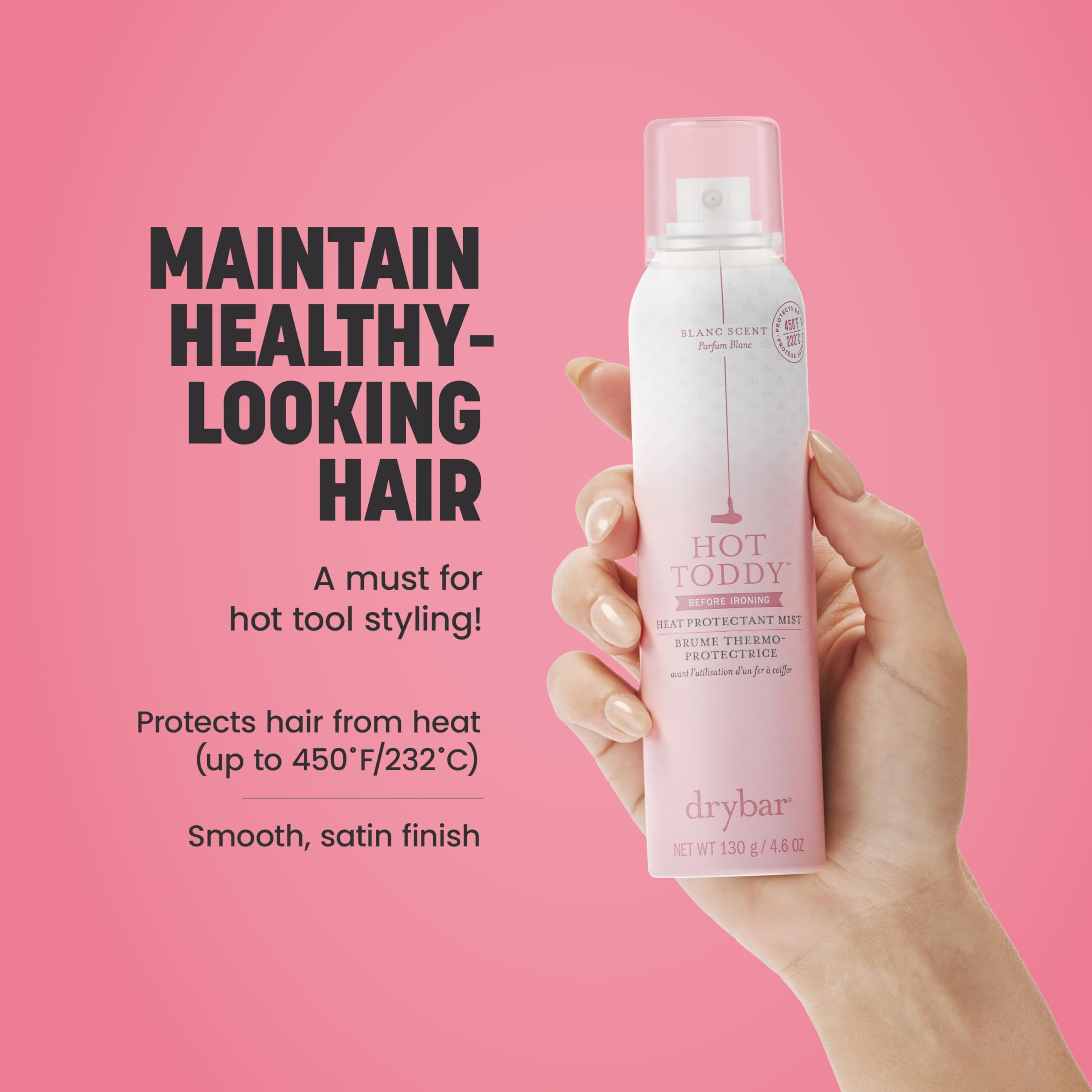 Drybar Hot Toddy Heat Protectant | Lightweight Formula for Hair, Protects from Heated Styling, Straightening and Styling Irons