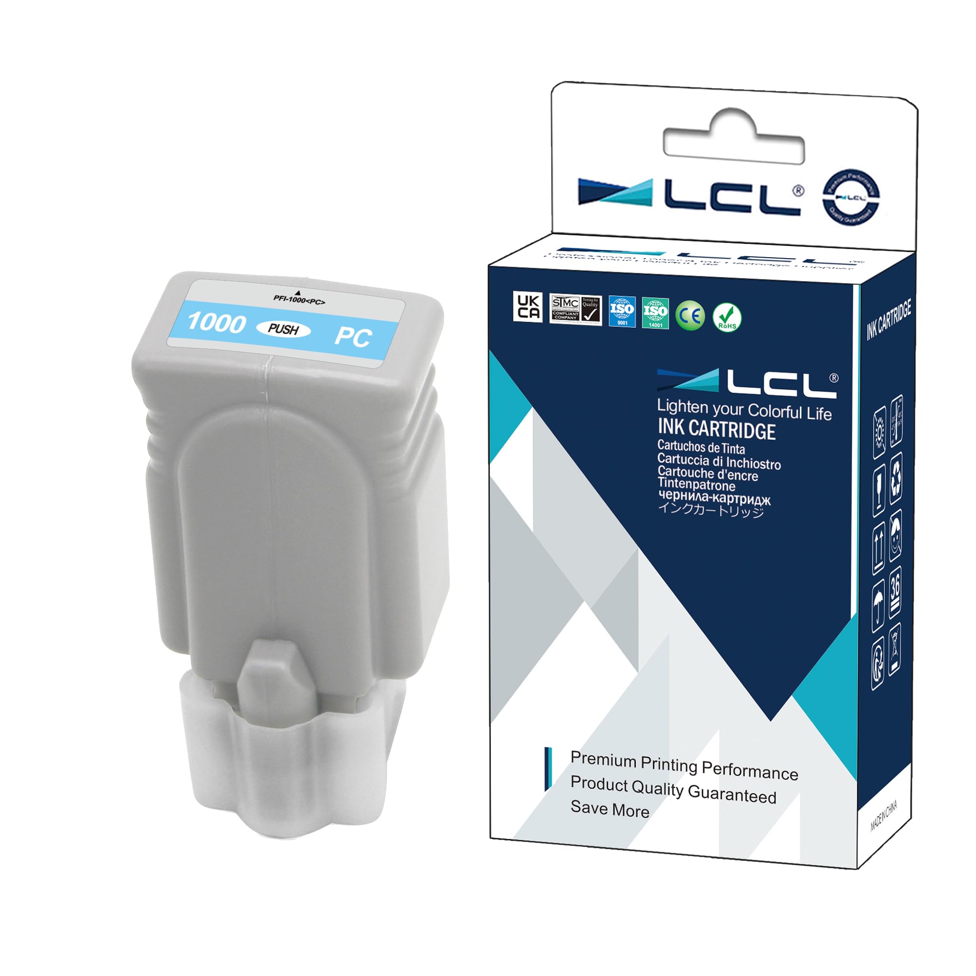 LCL Compatible Ink Cartridge PFI-1000 PC PFI-1000PC 0550C001 (1Pack photo Cyan) Replacement for Canon imagePROGRAF PRO-1000